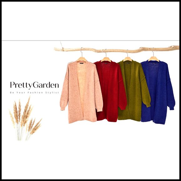 Oversized Long Cardigan Sweater Knit Open Front Winter Jacket Women's - Picture 7 of 7